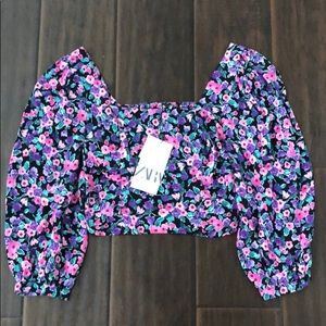 NWT ZARA Floral Print Crop Top